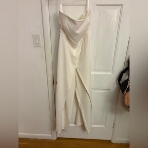 White House Black Market Strapless Cream Dress